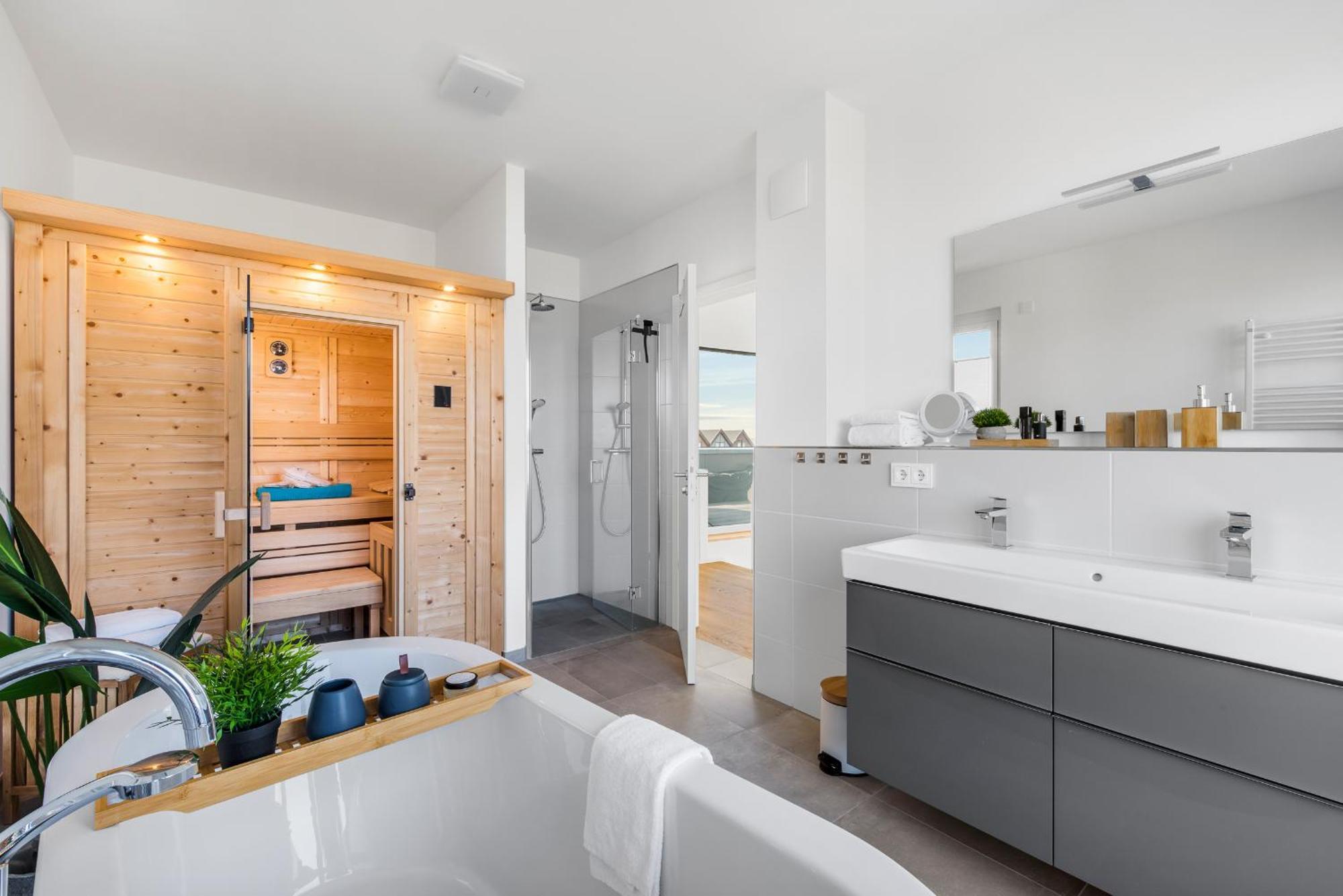 Villa King Erste Lage, Dachterrasse, Meerblick, Carport, Kamin, Sauna, Terrasse, Aussenrolllaeden Olpenitz Extérieur photo